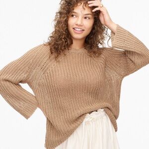 J. Crew Relaxed-fit Linen Beach Sweater in Tan
